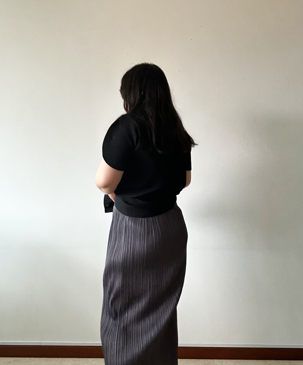 Pleats Please Long Pencil Skirt