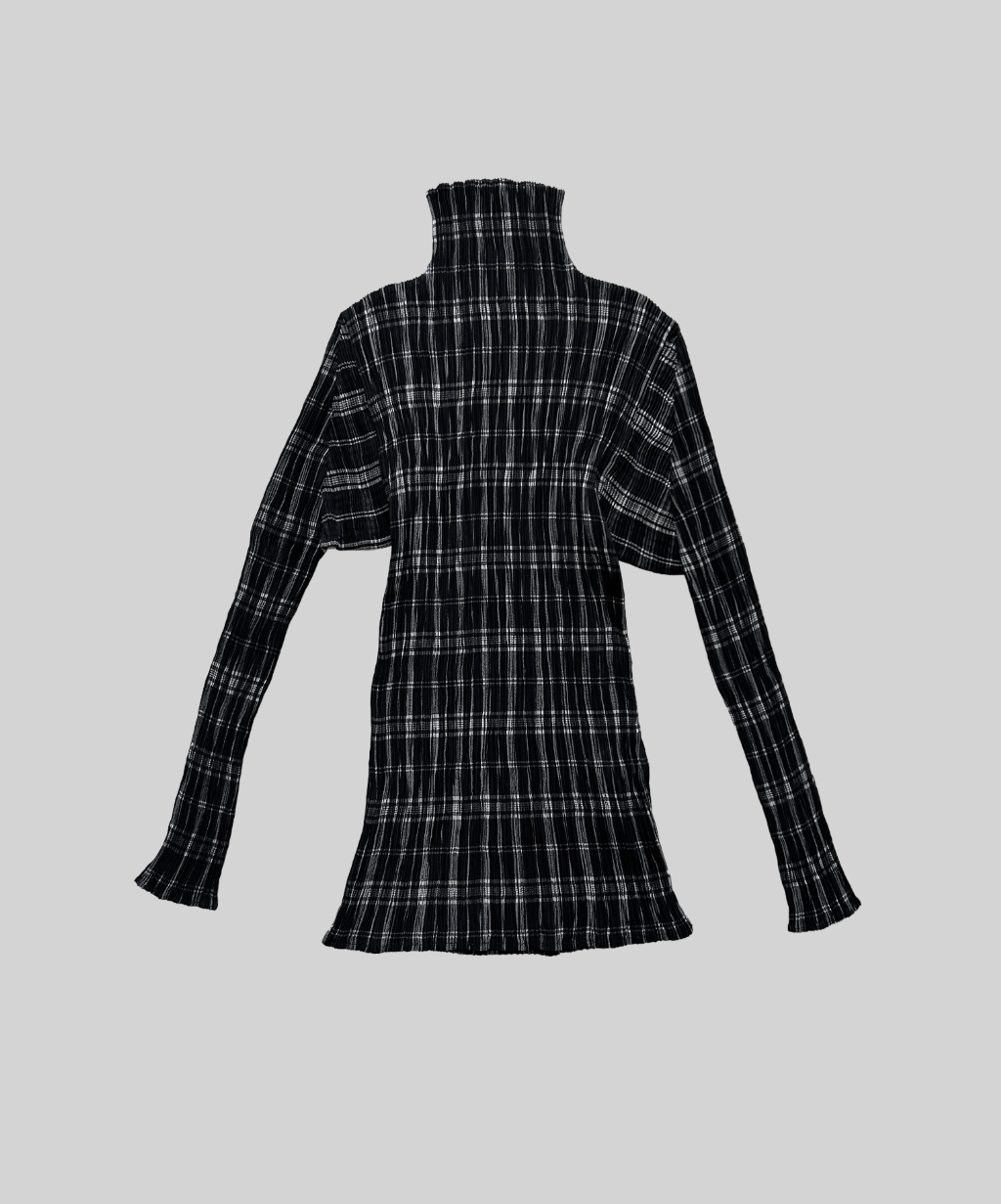 Issey Miyake 1996 Plaid Pleated Top