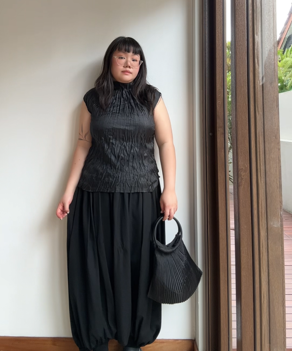 Pleats Please O Ring Pleated Handbag