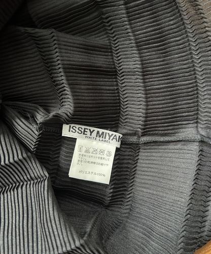 Issey Miyake White Label Stacked Pleats High Neck Top