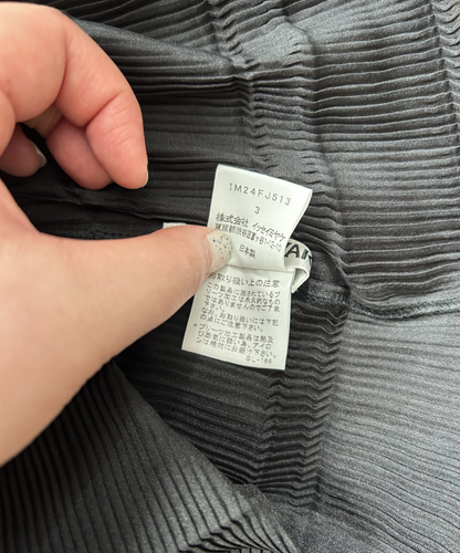 Issey Miyake White Label Stacked Pleats High Neck Top