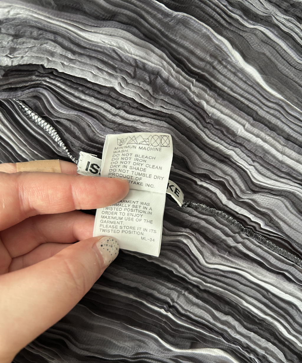 Issey Miyake Vertical Stripe Chiffon Twist Top