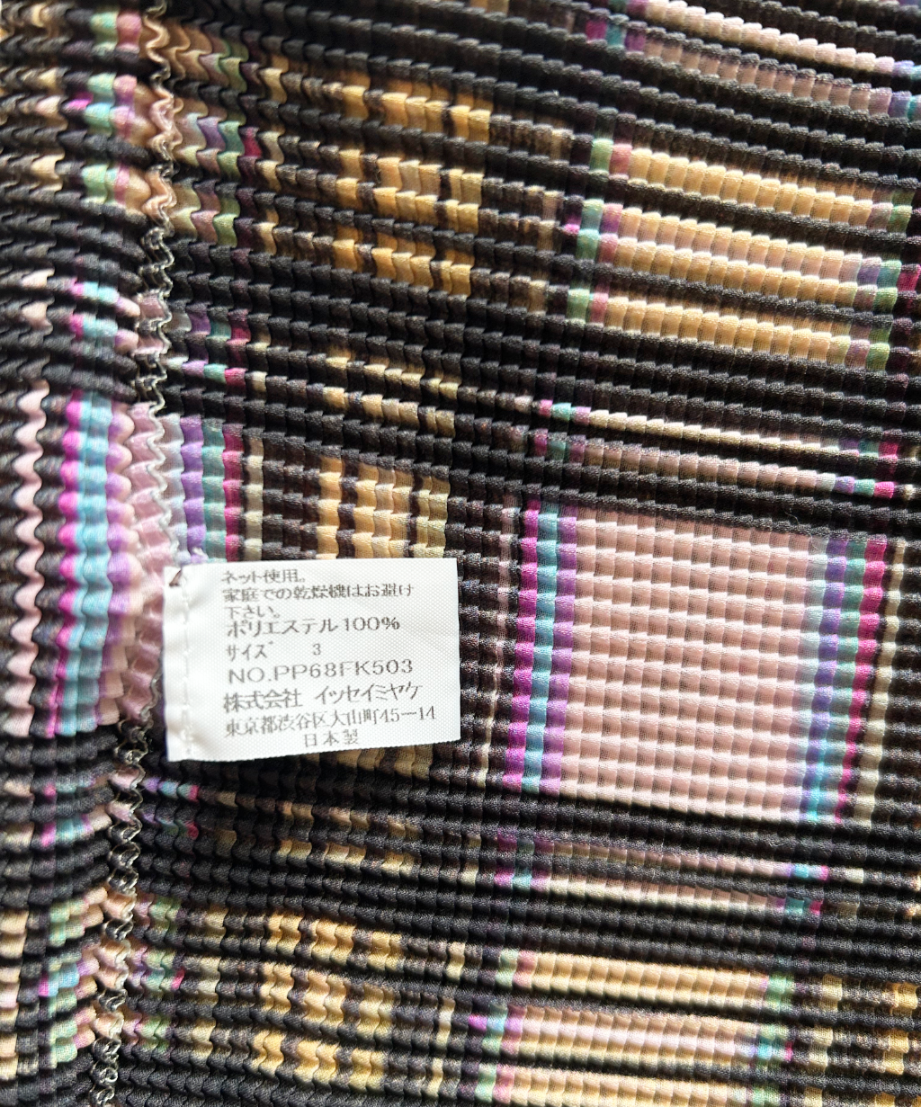 Issey Miyake Pink Plaid Mock Neck Shirt