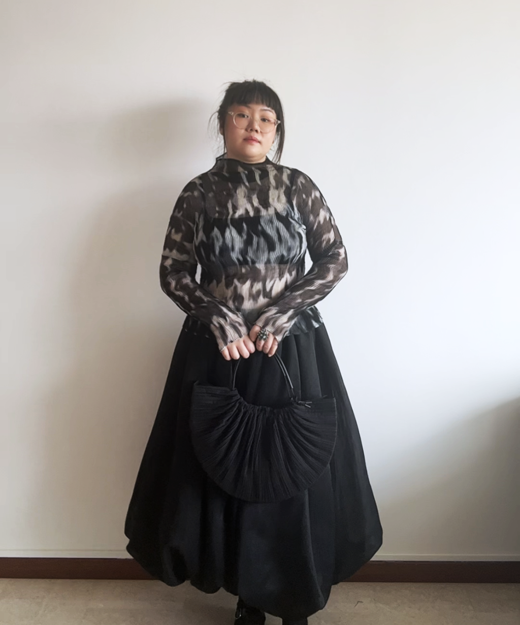 Issey Miyake Ripple Sheer Chiffon Twist Top