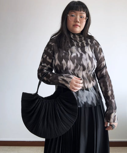 Issey Miyake Ripple Sheer Chiffon Twist Top