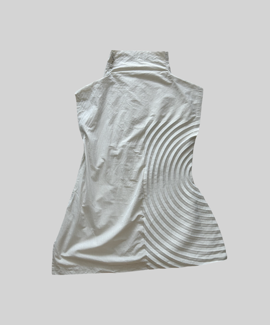Issey Miyake SS25 Cotton Curve Pleated Blouse