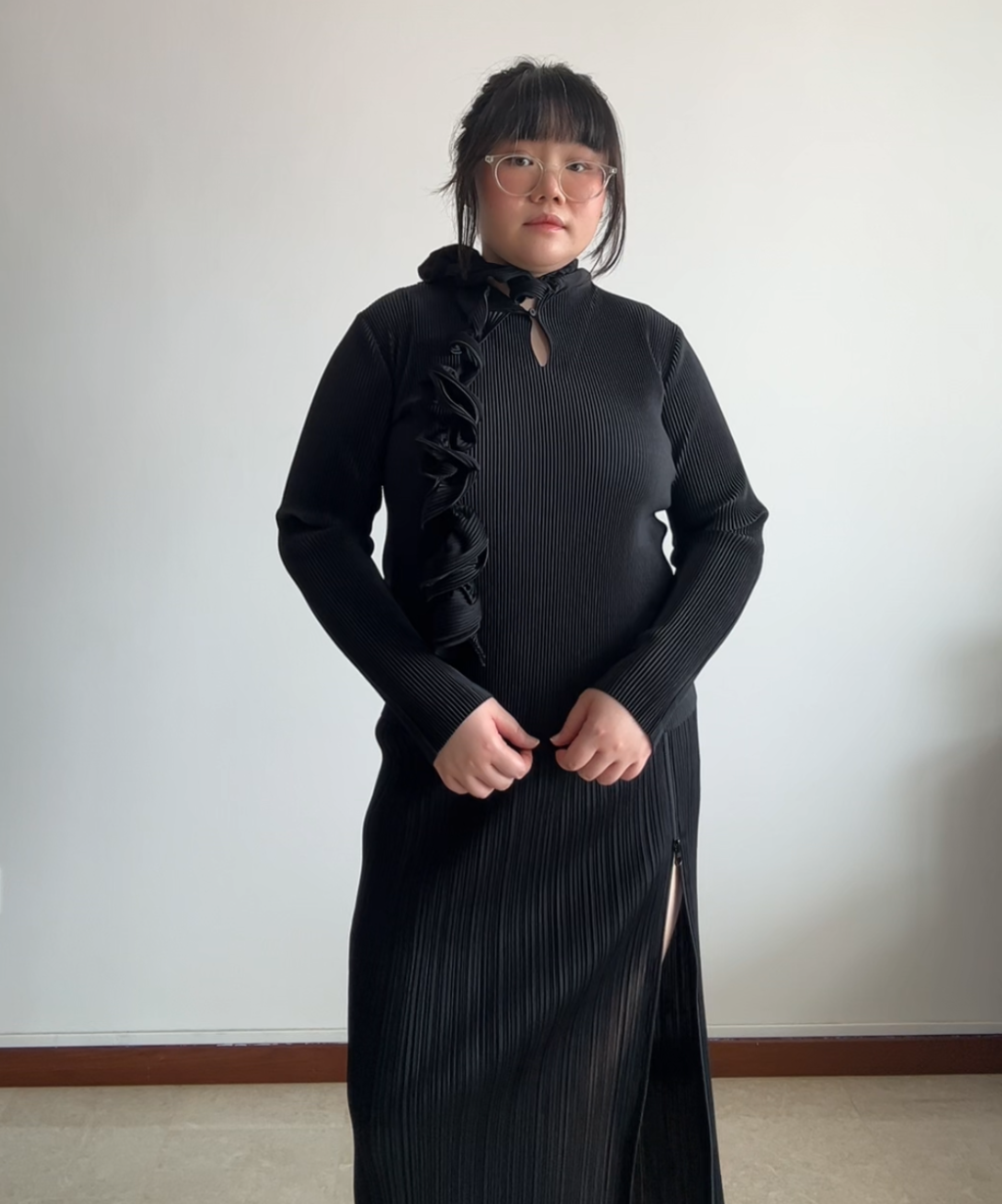 Issey Miyake Twirly Collar Pleated Blouse