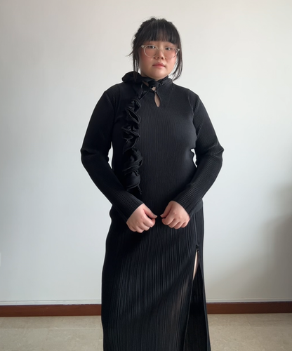 Issey Miyake Twirly Collar Pleated Blouse