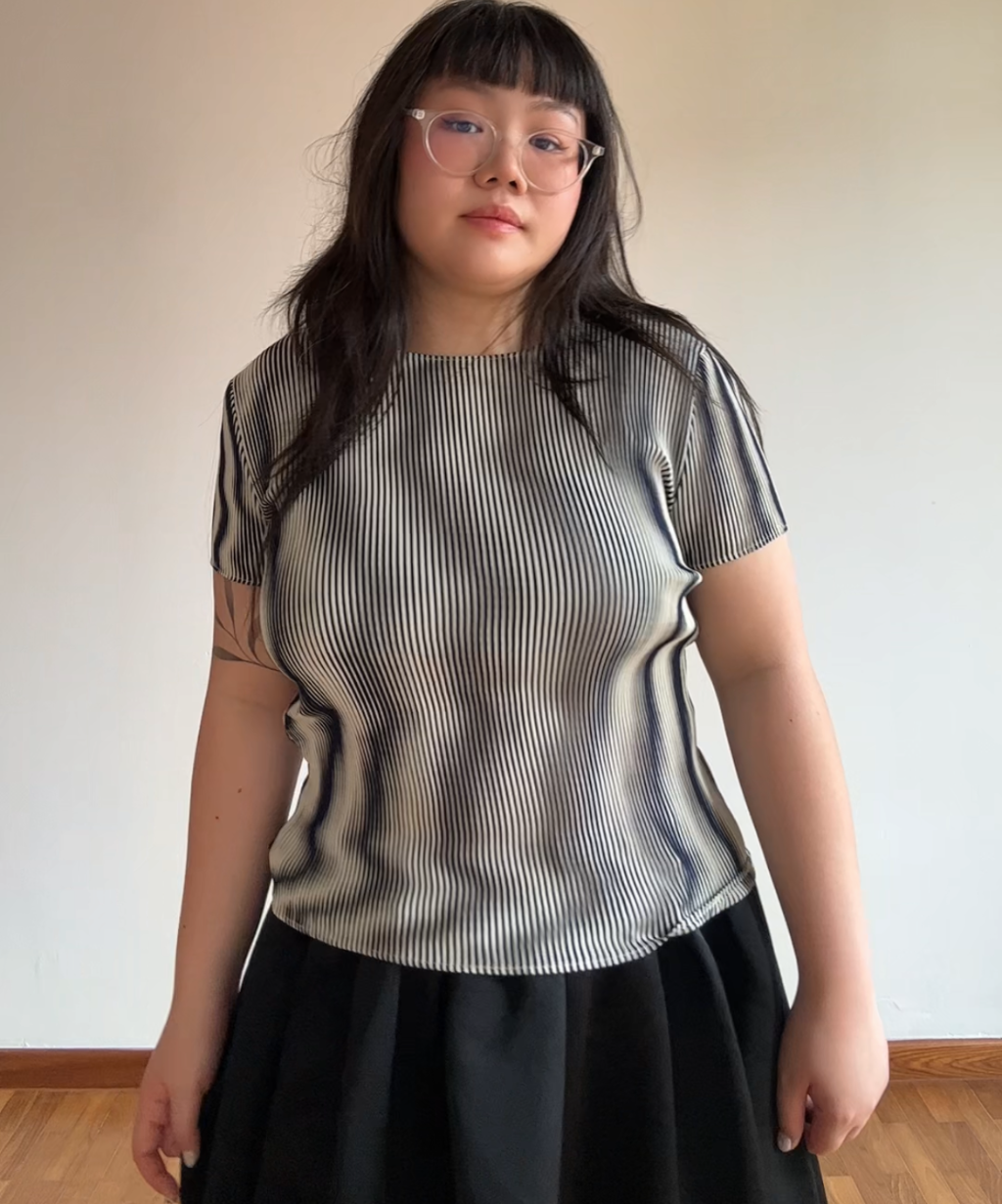 Issey Miyake Lenticular Wave Print Top