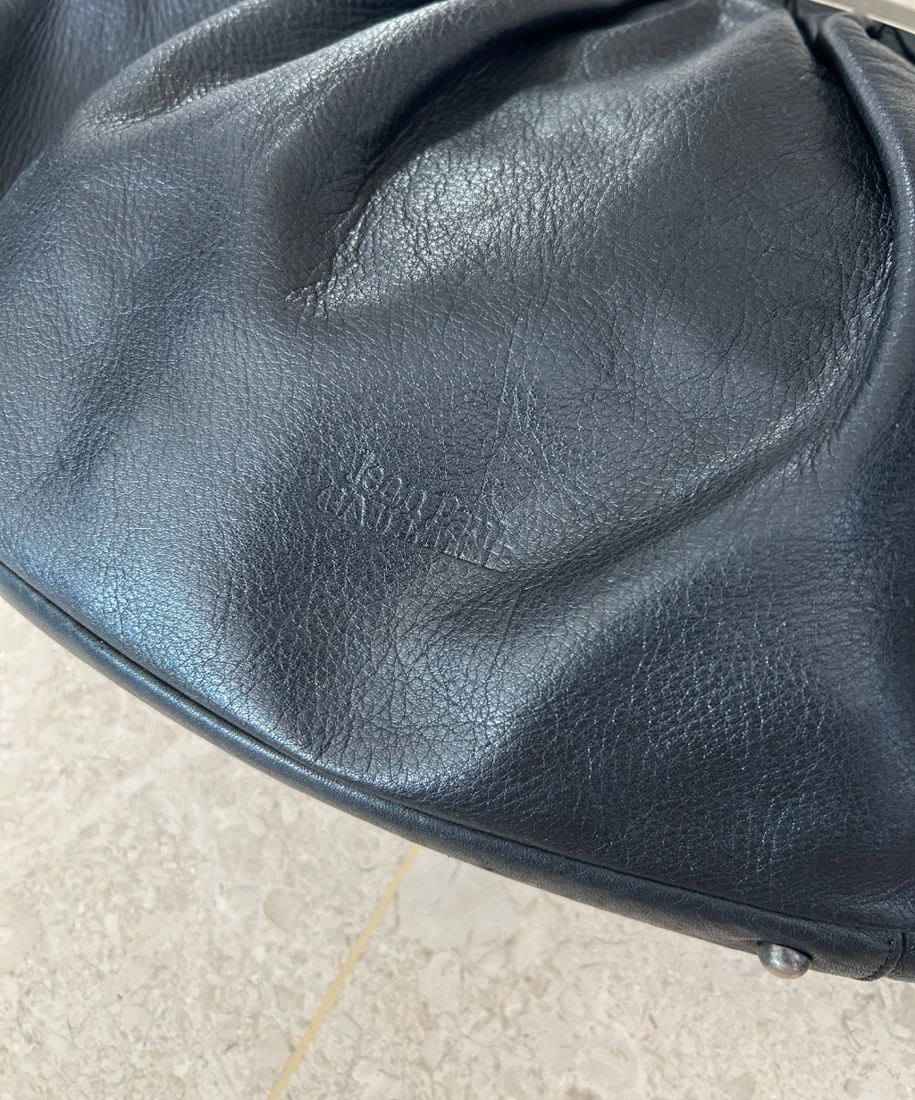 Jean Paul Gaultier 00s Kisslock Leather Oval Bag