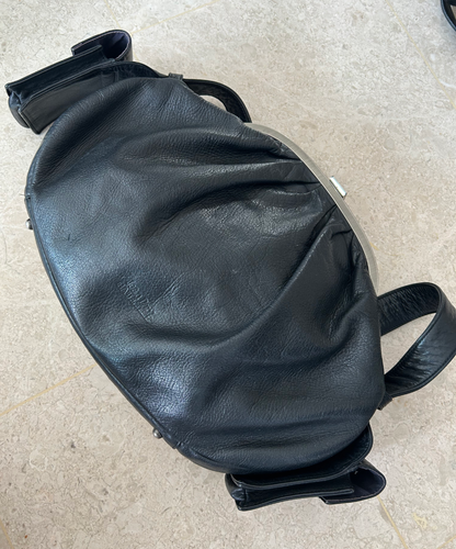 Jean Paul Gaultier 00s Kisslock Leather Oval Bag