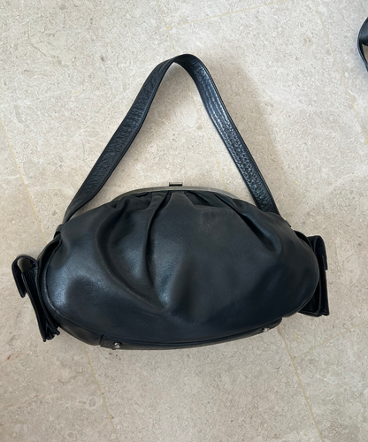 Jean Paul Gaultier 00s Kisslock Leather Oval Bag