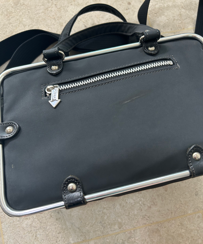 Vintage Jean Paul Gaultier pipe frame 2-way nylon bag (S)