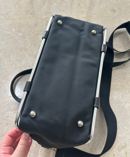 Vintage Jean Paul Gaultier pipe frame 2-way nylon bag (S)
