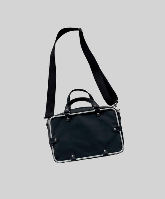 Vintage Jean Paul Gaultier pipe frame 2-way nylon bag (S)