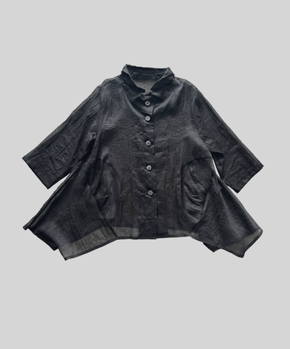 Jiu Sensounico Sheer Drape 3/4 Sleeves Shirt