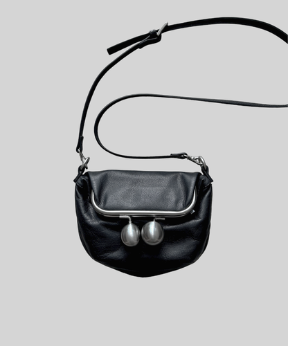 Kawa Kawa Kisslock Crossbody Leather Bag (S)