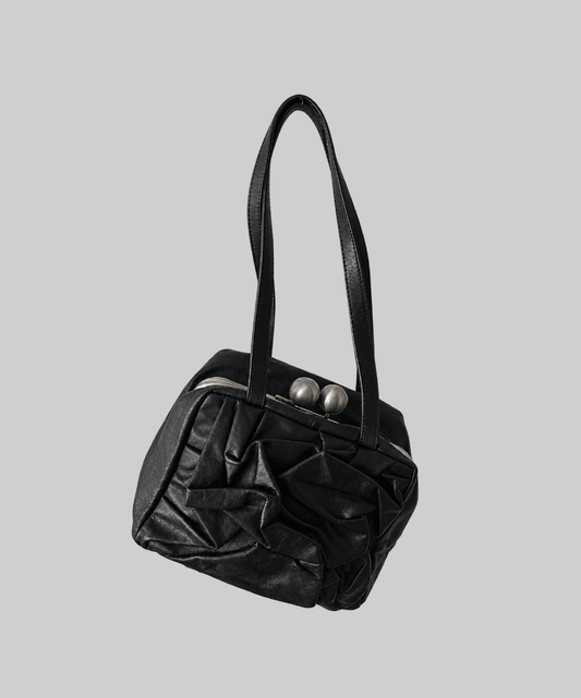 Kawa Kawa Crinkled Leather Cube Tote Bag