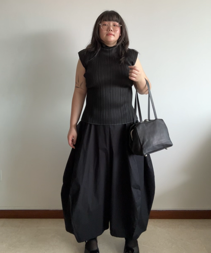 Kawa Kawa Kisslock Leather Cube Shoulder Bag