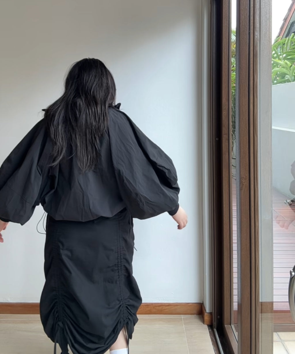 Le Phil Balloon Sleeve Cropped Parka