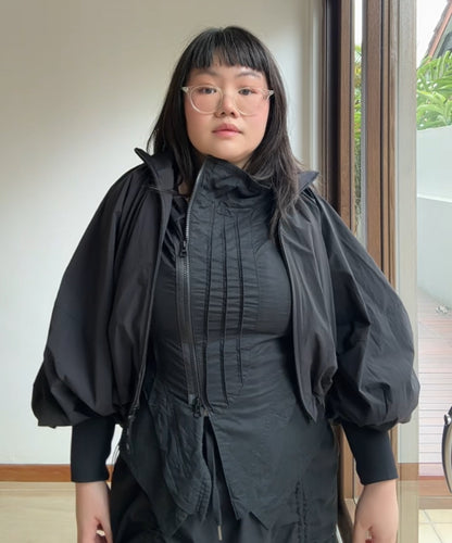 Le Phil Balloon Sleeve Cropped Parka