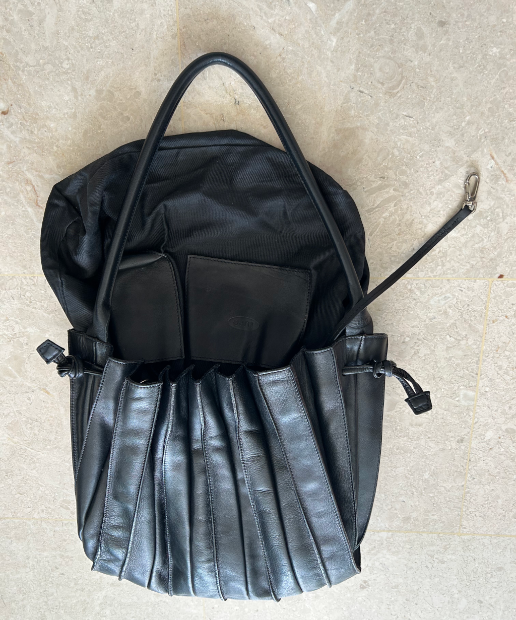 Lupo Pleated Accordion Leather Shoulder Bag