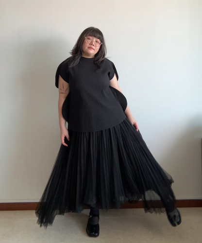 Chika Kisada Tulle Asymmetrical Wrap Skirt
