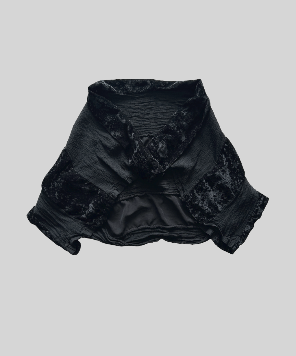 Me Issey Miyake 2-way Velvet Pleats Sheer Cardigan