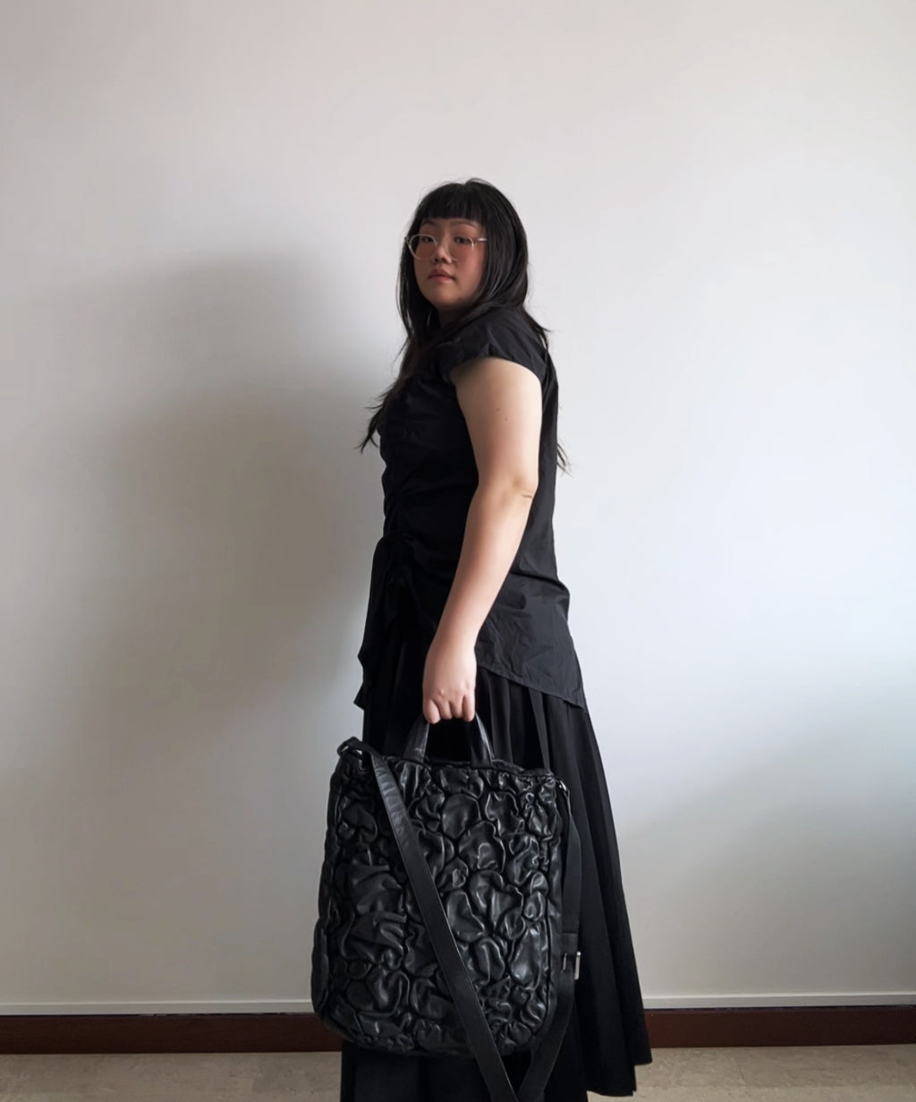 Kawa Kawa Crinkled Leather 2-way Tote