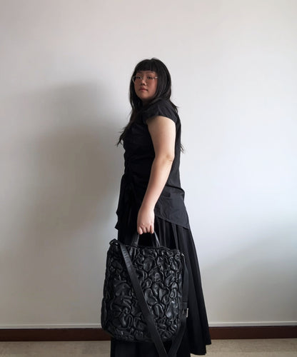 Kawa Kawa Crinkled Leather 2-way Tote