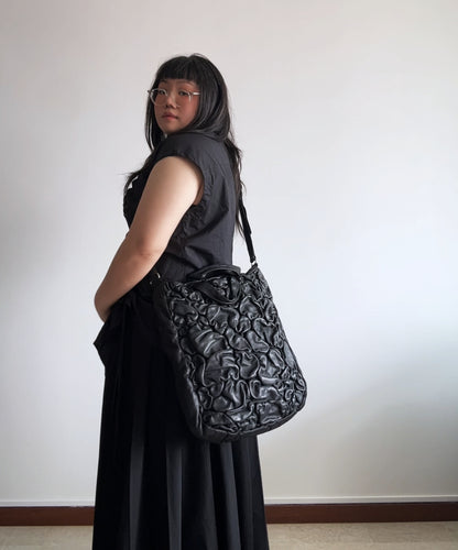 Kawa Kawa Crinkled Leather 2-way Tote