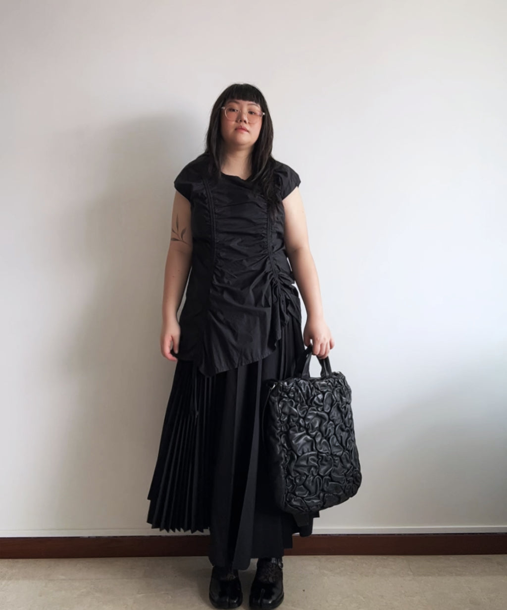 Kawa Kawa Crinkled Leather 2-way Tote