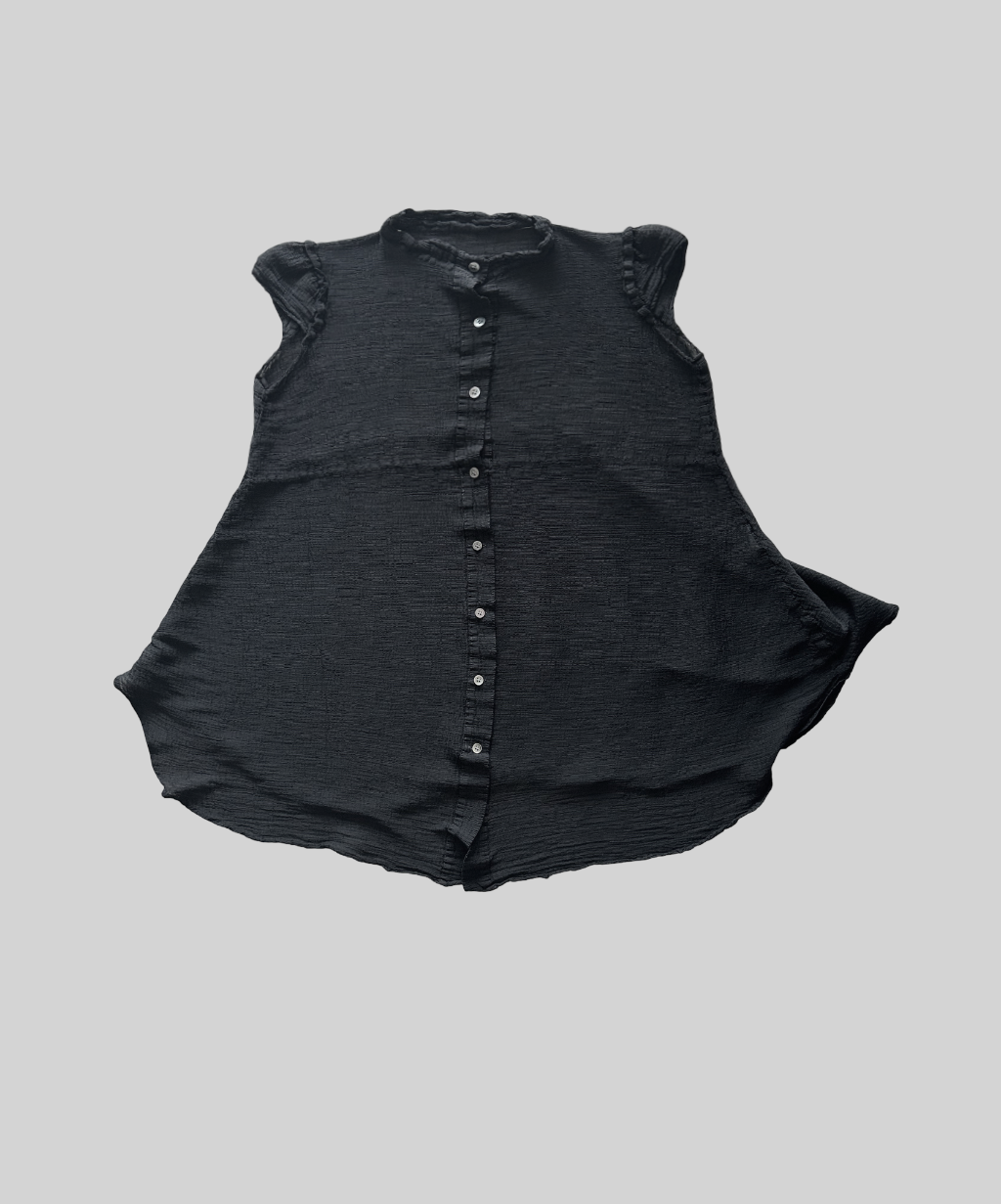 Me Issey Miyake Sheer Flare Hem Crepe Top