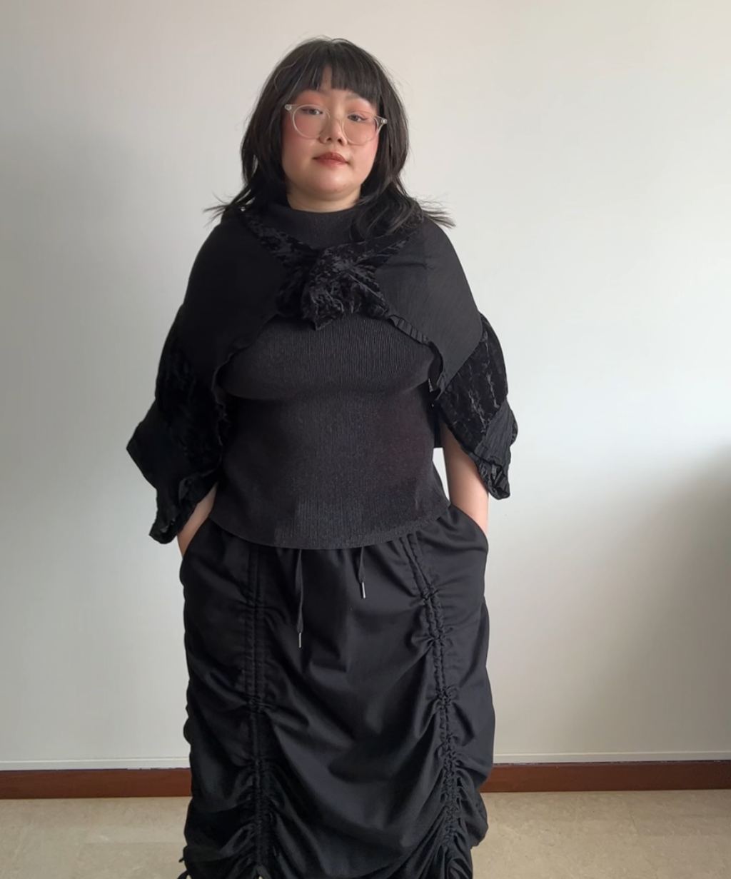 Me Issey Miyake 2-way Velvet Pleats Sheer Cardigan