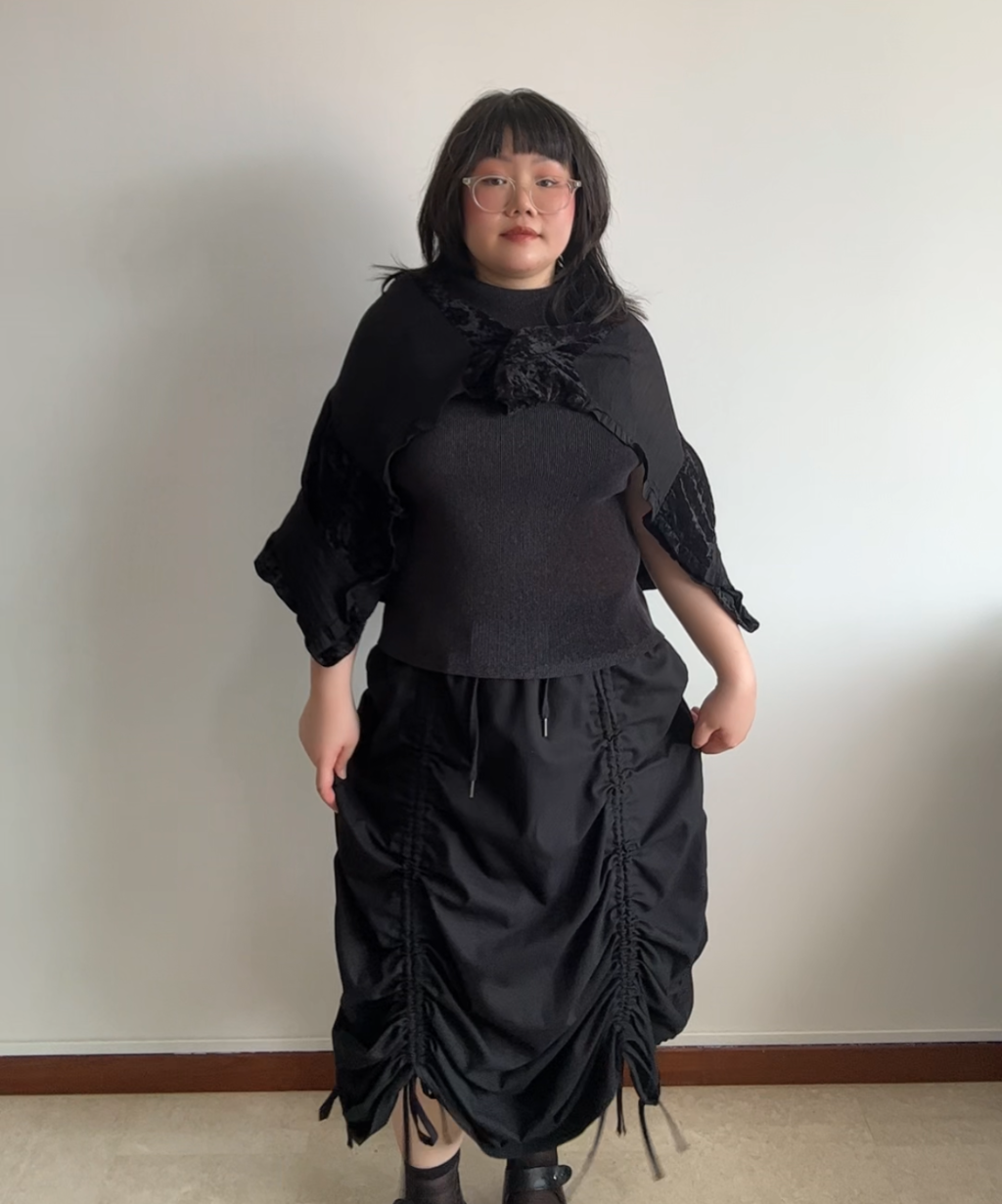 Me Issey Miyake 2-way Velvet Pleats Sheer Cardigan