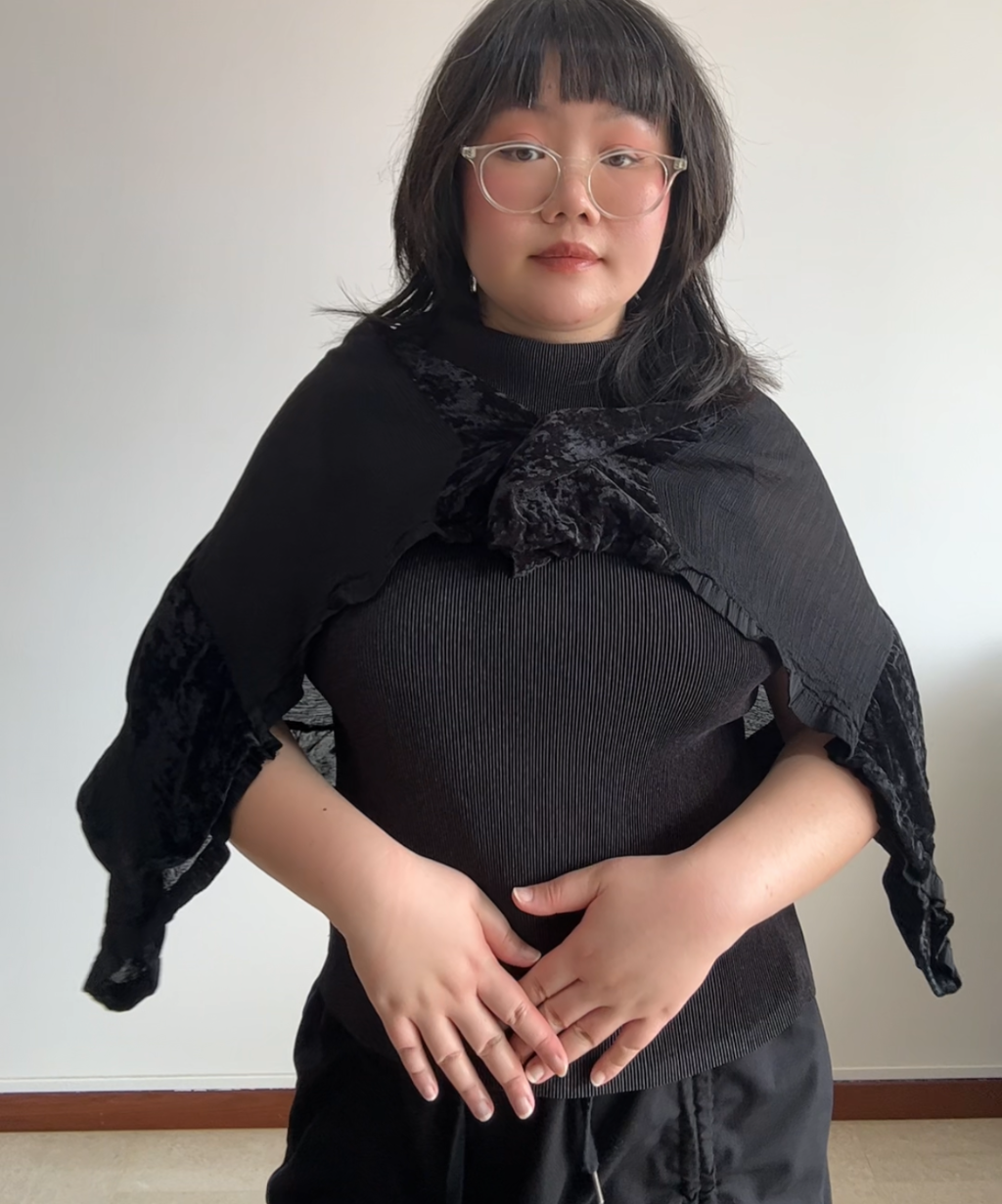 Me Issey Miyake 2-way Velvet Pleats Sheer Cardigan