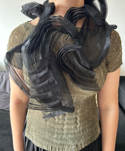 ME Issey Miyake Twisted Sheer Pleats Scarf