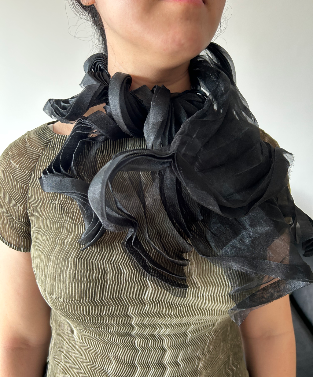ME Issey Miyake Twisted Sheer Pleats Scarf