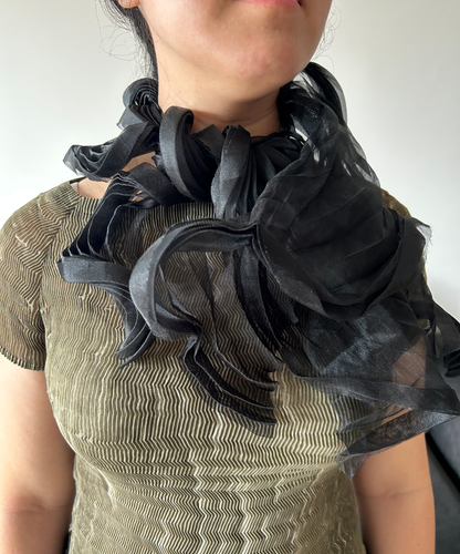 ME Issey Miyake Twisted Sheer Pleats Scarf