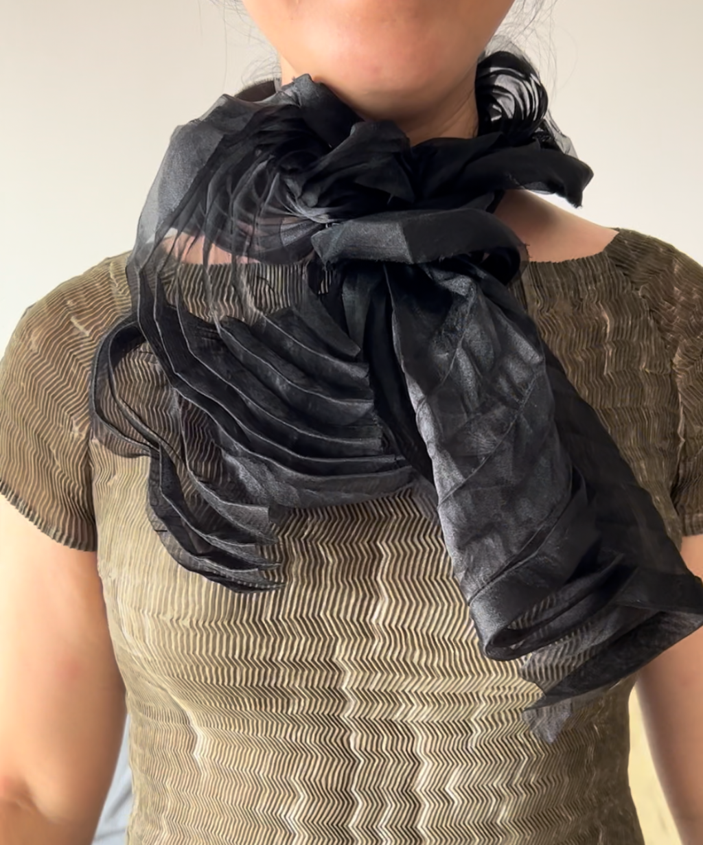 ME Issey Miyake Twisted Sheer Pleats Scarf