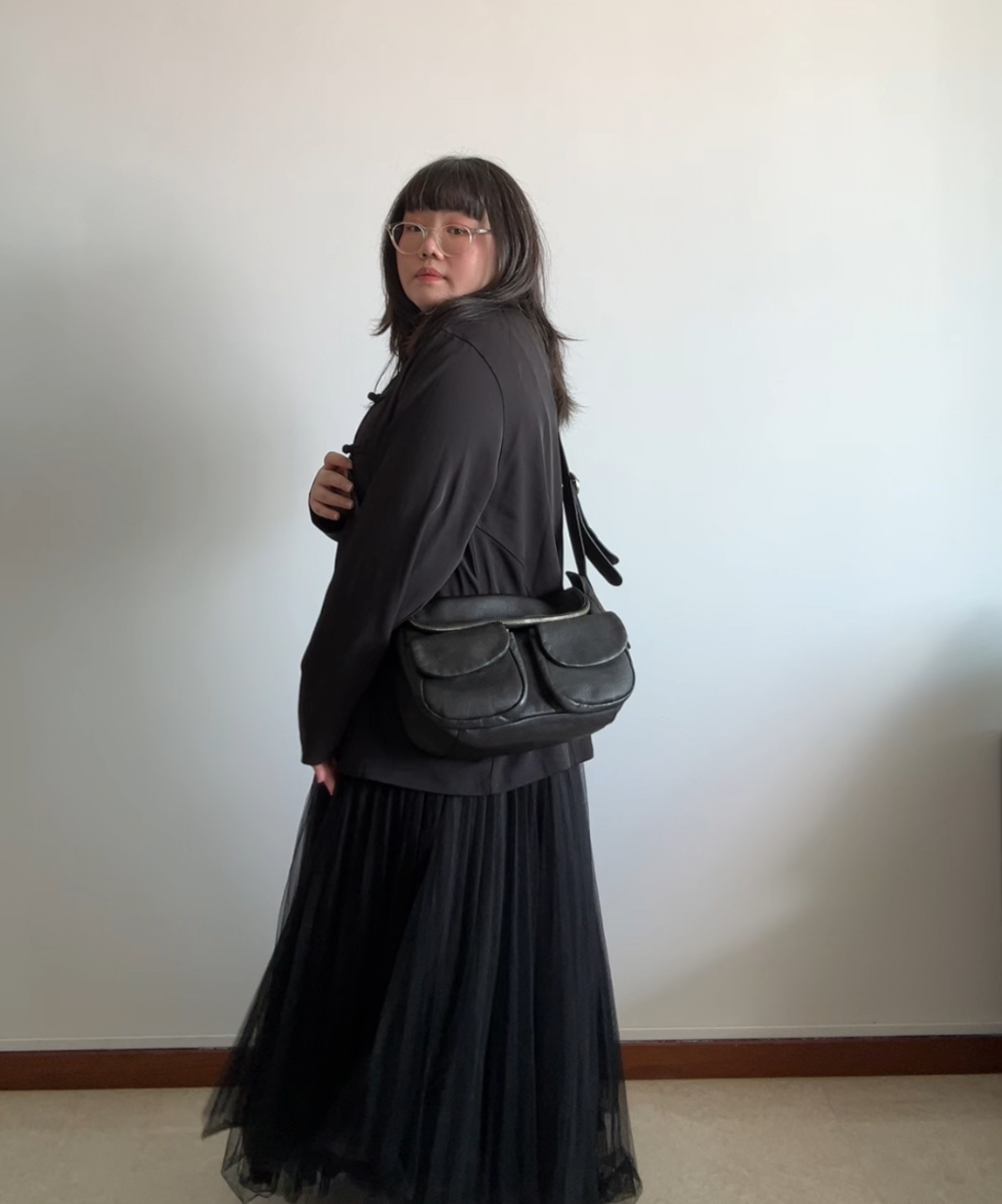 Michiamo Camera Leather Crossbody Bag