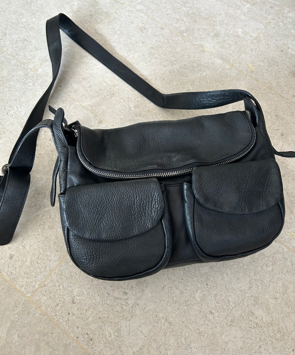 Michiamo Camera Leather Crossbody Bag