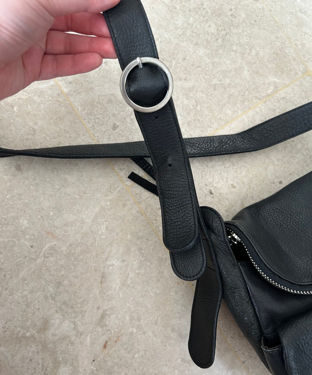 Michiamo Camera Leather Crossbody Bag