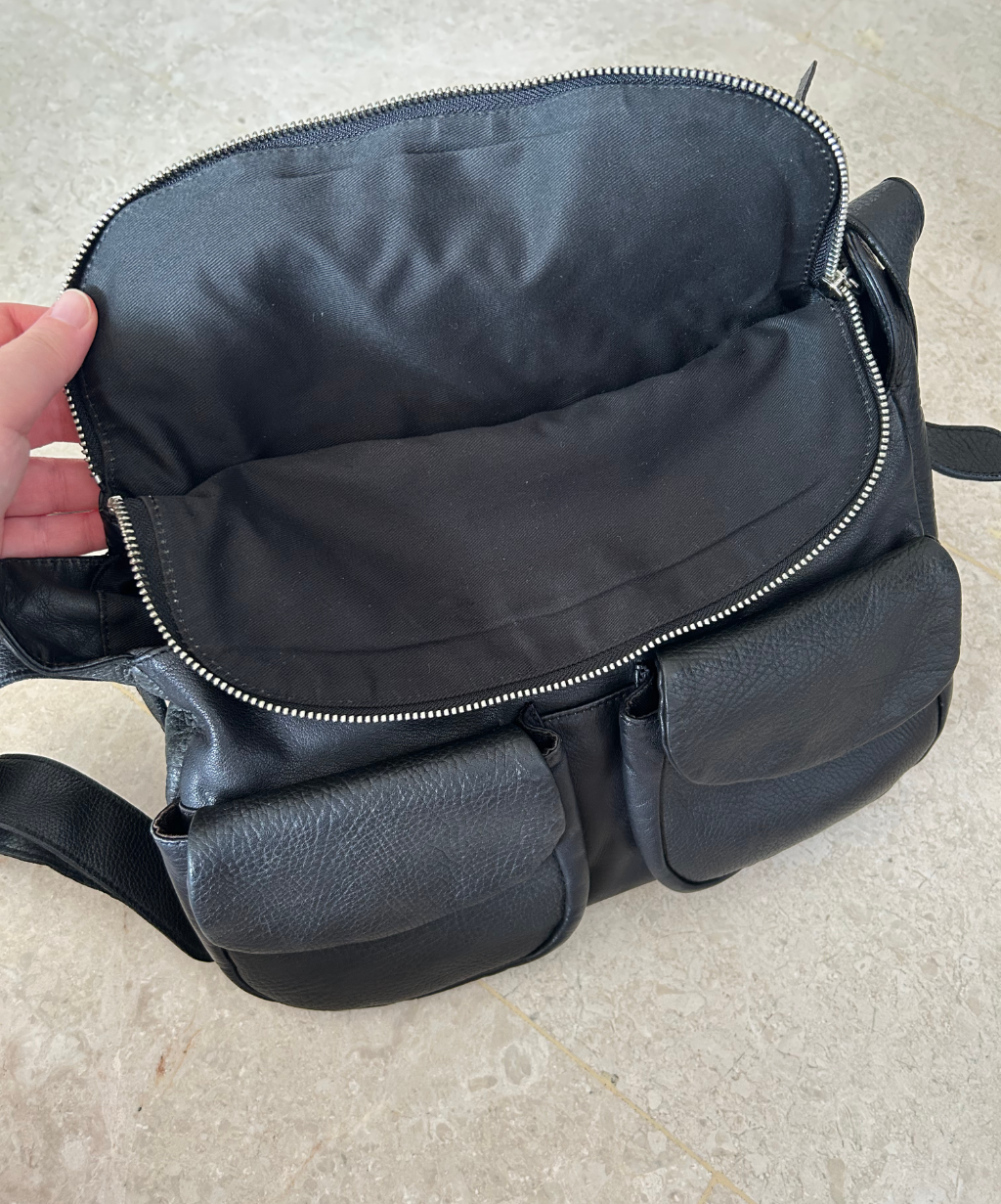 Michiamo Camera Leather Crossbody Bag