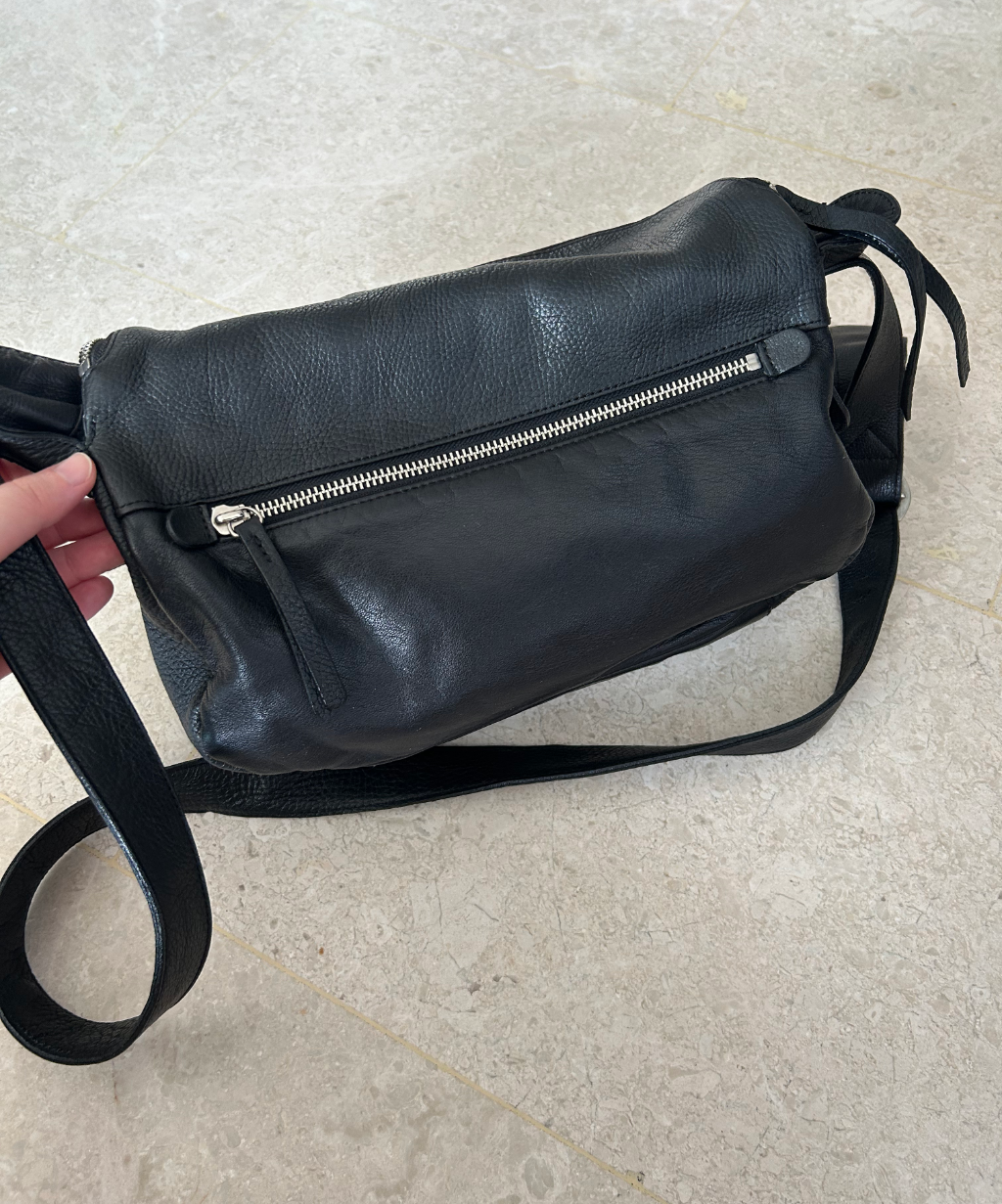 Michiamo Camera Leather Crossbody Bag