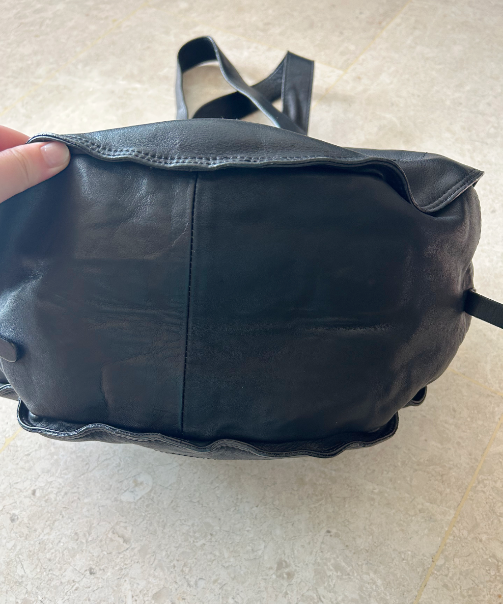 Michiamo Triple Zip Circle Leather Shoulder Bag