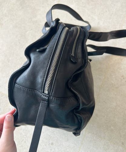 Michiamo Triple Zip Circle Leather Shoulder Bag