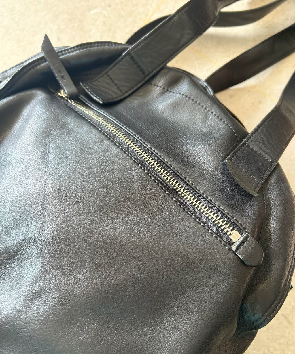 Michiamo Triple Zip Circle Leather Shoulder Bag