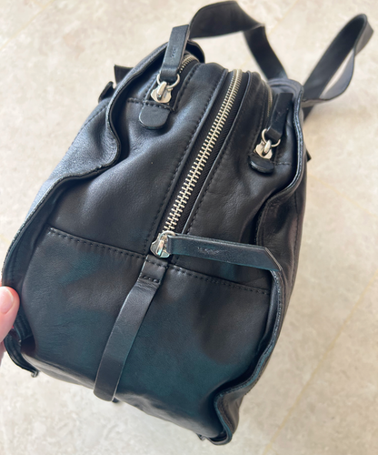 Michiamo Triple Zip Circle Leather Shoulder Bag