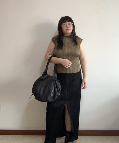 Michiamo Triple Zip Circle Leather Shoulder Bag